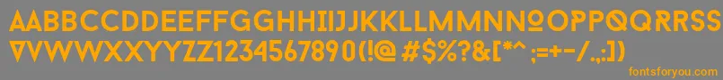 フォントBaronNeueBold – オレンジの文字は灰色の背景にあります。