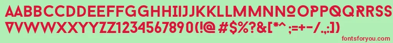 Шрифт BaronNeueBold – красные шрифты на зелёном фоне