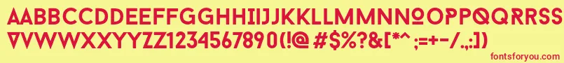 BaronNeueBold Font – Red Fonts on Yellow Background