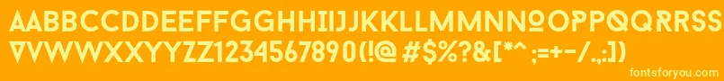 フォントBaronNeueBold – オレンジの背景に黄色の文字