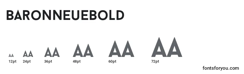 BaronNeueBold Font Sizes