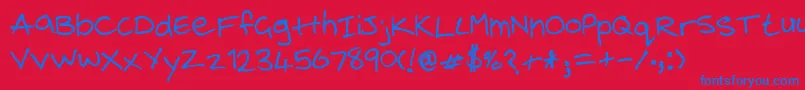 SteelgohstsHandwriting Font – Blue Fonts on Red Background
