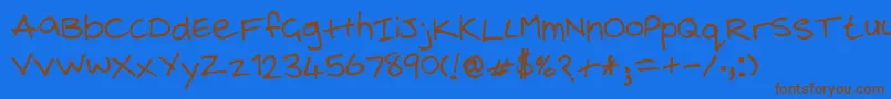 SteelgohstsHandwriting Font – Brown Fonts on Blue Background