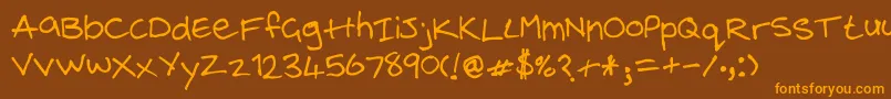 SteelgohstsHandwriting Font – Orange Fonts on Brown Background