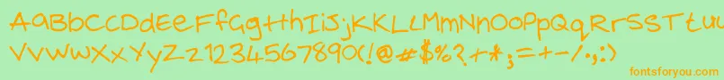 SteelgohstsHandwriting Font – Orange Fonts on Green Background