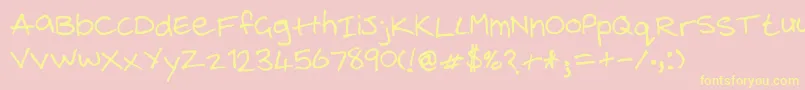 SteelgohstsHandwriting Font – Yellow Fonts on Pink Background