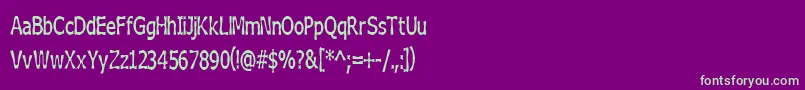 BoneribbonTallBolder Font – Green Fonts on Purple Background