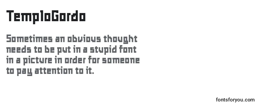 Review of the TemploGordo Font