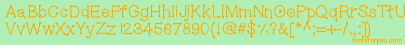 Geldoticalowercasef Font – Orange Fonts on Green Background