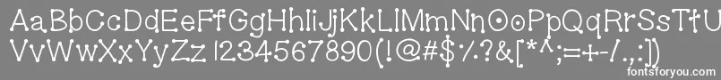 フォントGeldoticalowercasef – 灰色の背景に白い文字