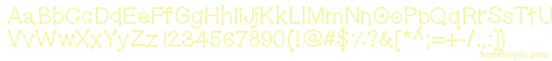 Geldoticalowercasef Font – Yellow Fonts on White Background