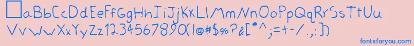 Lehn011 Font – Blue Fonts on Pink Background