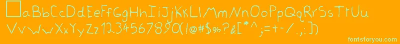 Lehn011 Font – Green Fonts on Orange Background