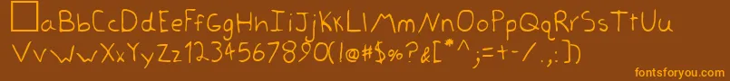 Lehn011 Font – Orange Fonts on Brown Background