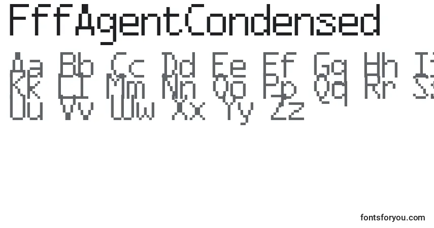 Fuente FffAgentCondensed - alfabeto, números, caracteres especiales