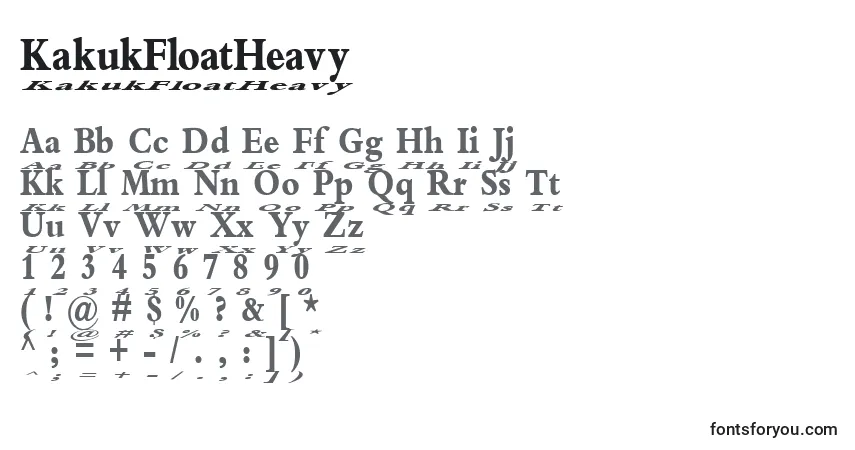 Schriftart KakukFloatHeavy – Alphabet, Zahlen, spezielle Symbole