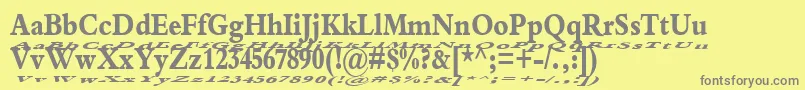 KakukFloatHeavy Font – Gray Fonts on Yellow Background