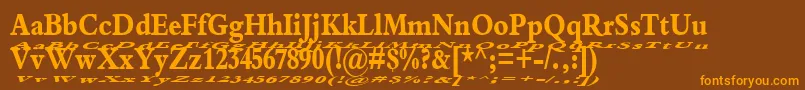 KakukFloatHeavy-Schriftart – Orangefarbene Schriften auf braunem Hintergrund