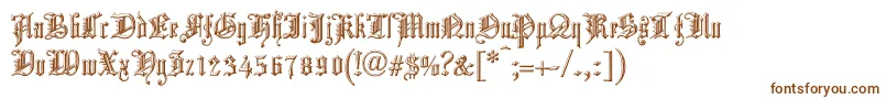 ChurchTextShaded-Schriftart – Braune Schriften auf weißem Hintergrund