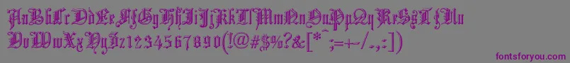 Шрифт ChurchTextShaded – фиолетовые шрифты на сером фоне