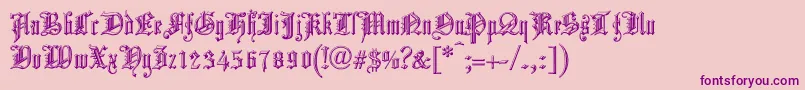 ChurchTextShaded-Schriftart – Violette Schriften auf rosa Hintergrund