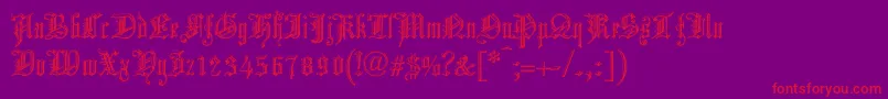 ChurchTextShaded Font – Red Fonts on Purple Background