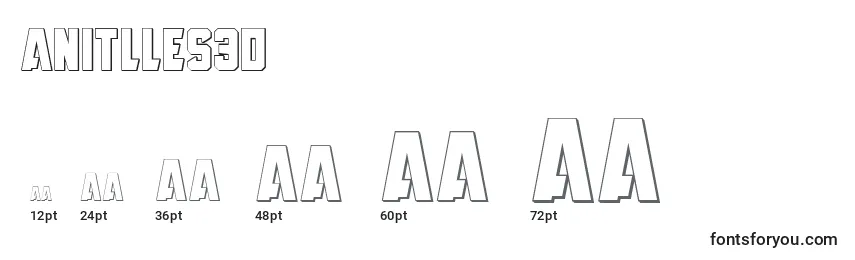 Размеры шрифта Anitlles3D