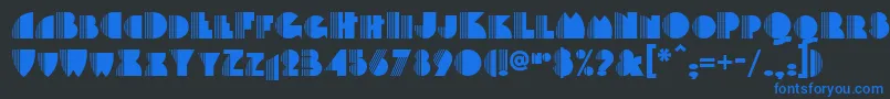 フォントBackstage – 黒い背景に青い文字