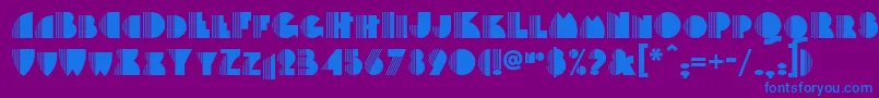フォントBackstage – 紫色の背景に青い文字