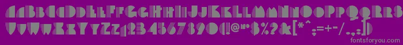 Backstage-fontti – harmaat kirjasimet violetilla taustalla