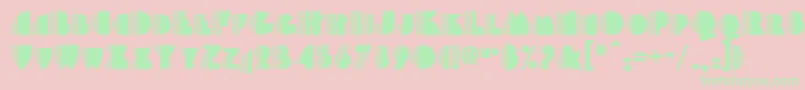 フォントBackstage – ピンクの背景に緑の文字