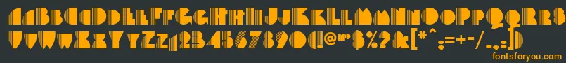 フォントBackstage – 黒い背景にオレンジの文字
