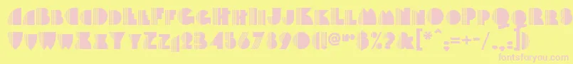 Backstage-fontti – vaaleanpunaiset fontit keltaisella taustalla