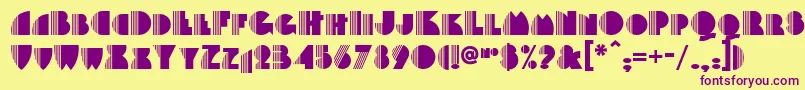 Backstage-fontti – violetit fontit keltaisella taustalla