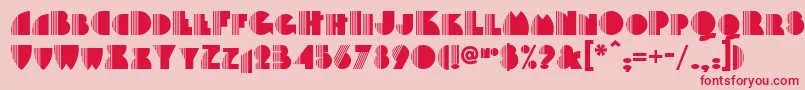 フォントBackstage – ピンクの背景に赤い文字