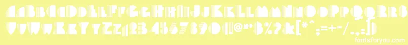 Backstage-fontti – valkoiset fontit keltaisella taustalla