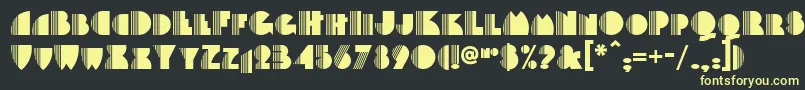 フォントBackstage – 黒い背景に黄色の文字