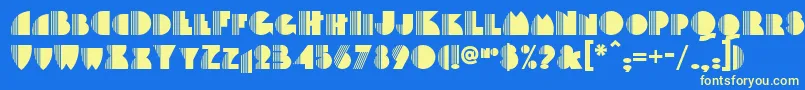 フォントBackstage – 黄色の文字、青い背景