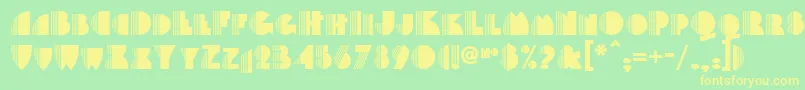 Backstage Font – Yellow Fonts on Green Background
