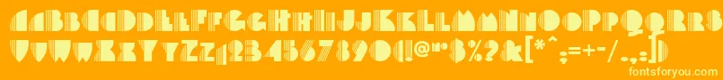 Backstage Font – Yellow Fonts on Orange Background