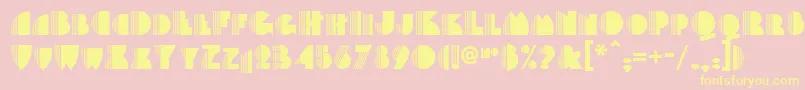 Backstage-Schriftart – Gelbe Schriften auf rosa Hintergrund