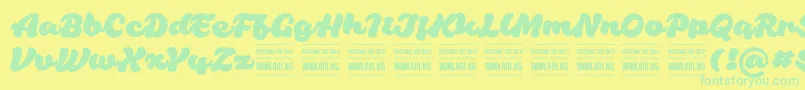HabaneroPersonalUseOnly Font – Green Fonts on Yellow Background