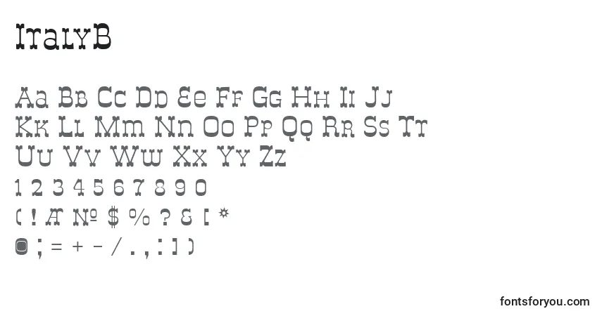 Шрифт ItalyB – алфавит, цифры, специальные символы