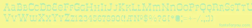 フォントItalyB – 黄色い背景に緑の文字