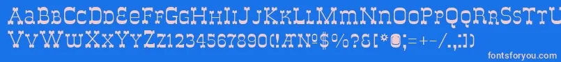 フォントItalyB – ピンクの文字、青い背景