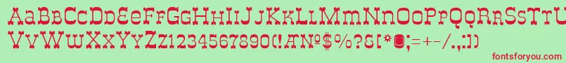 Czcionka ItalyB – czerwone czcionki na zielonym tle