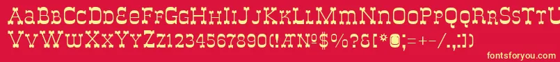 Czcionka ItalyB – żółte czcionki na czerwonym tle