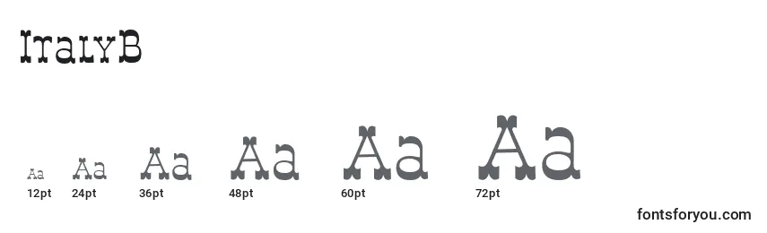 ItalyB Font Sizes