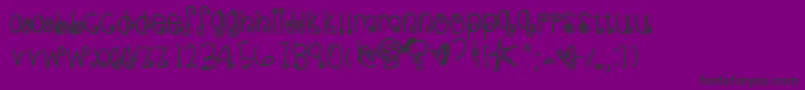 Sweetmemories-fontti – mustat fontit violetilla taustalla