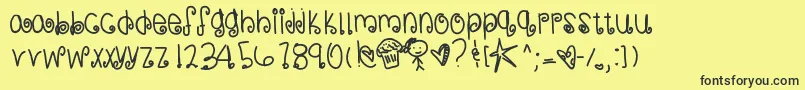 Sweetmemories Font – Black Fonts on Yellow Background